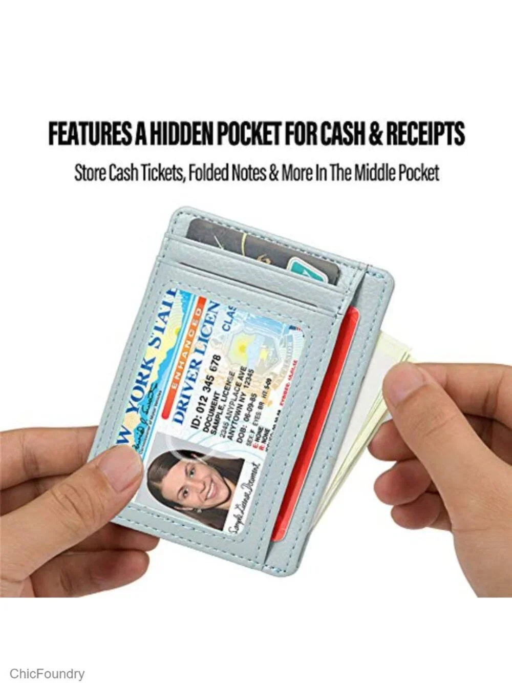 Slim RFID Blocking Leather Card Holder Front Pocket Wallet Minimalist